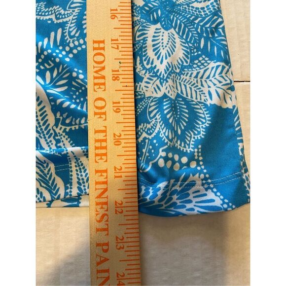 Chicos Easywear Tunic Top Blue White Floral size‎ 1 or M 3/4 Sleeves Stretch A31 - Picture 2 of 7